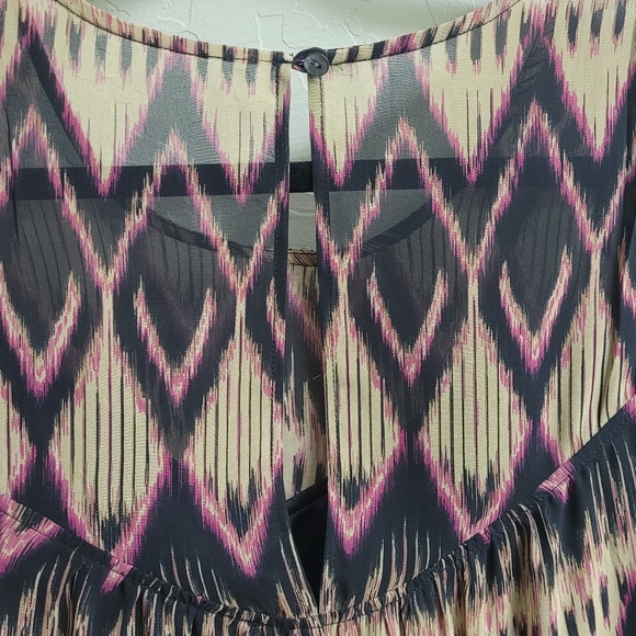 Express Aztec Chiffon Swing Midi Dress Small - Picture 5 of 15